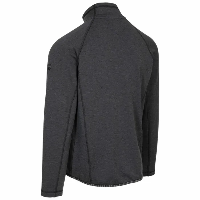 Trespass Long Sleeved Active Top Tembering Dark Grey Marl Men Trespass Gym and Sports Tops