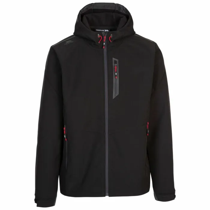 Trespass Softshell Jacket Zip Pockets Chin Guard Marlon Black Men Trespass Softshell Jackets Trespass Softshell Jacket Zip Pockets Chin Guard Marlon Black Men Trespass Softshell Jackets