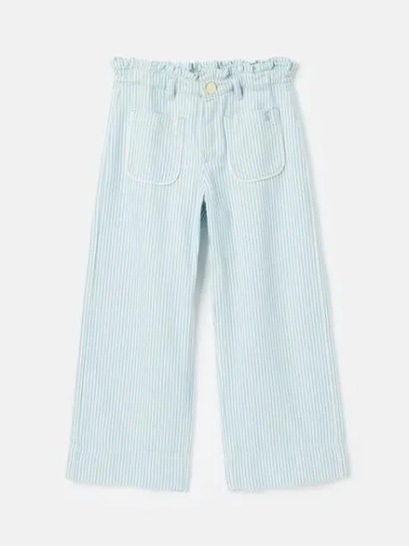 Trousers and Leggings Girls Joules Blue Striped Wide Leg Trousers