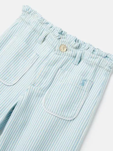 Trousers and Leggings Girls Joules Blue Striped Wide Leg Trousers