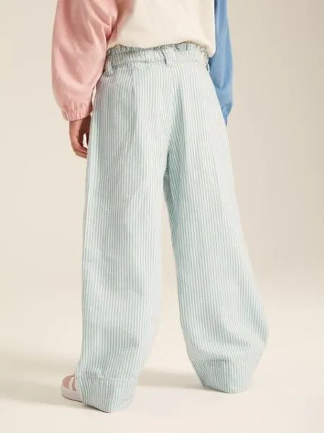 Trousers and Leggings Girls Joules Blue Striped Wide Leg Trousers