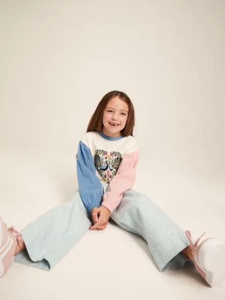 Trousers and Leggings Girls Joules Blue Striped Wide Leg Trousers