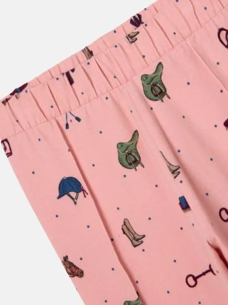Trousers and Leggings Girls Joules Pink Horse Print Leggings