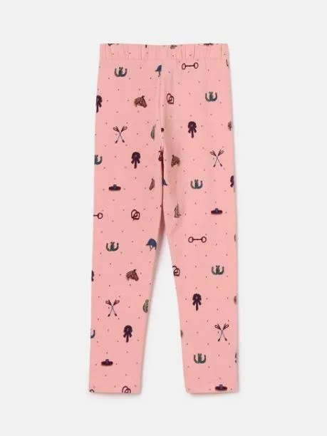 Trousers and Leggings Girls Joules Pink Horse Print Leggings