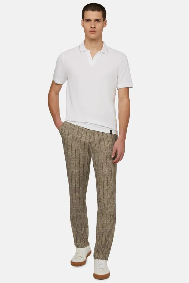 Trousers Men Boggi Milano BTech Stretch Nylon Trousers Taupe