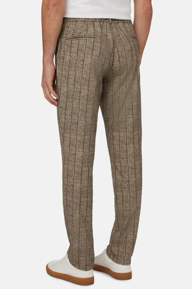 Trousers Men Boggi Milano BTech Stretch Nylon Trousers Taupe