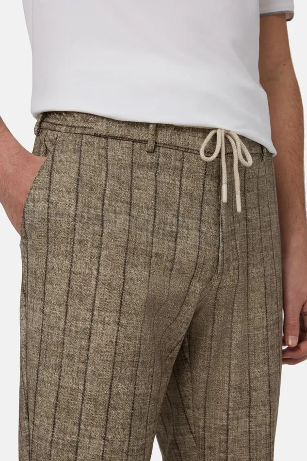 Trousers Men Boggi Milano BTech Stretch Nylon Trousers Taupe