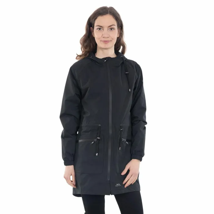Tweak Long Length Waterproof Jacket Black Women Trespass Casual Jackets