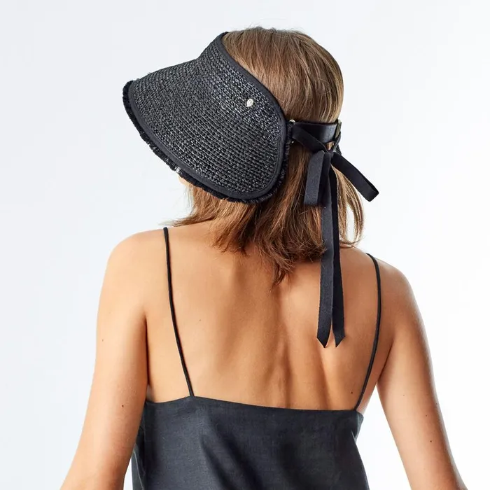 Visors Hats Helen Kaminski Aleeya 9 Fringe Charcoal