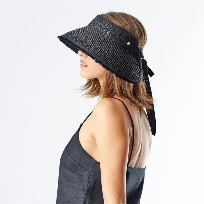 Visors Hats Helen Kaminski Aleeya 9 Fringe Charcoal