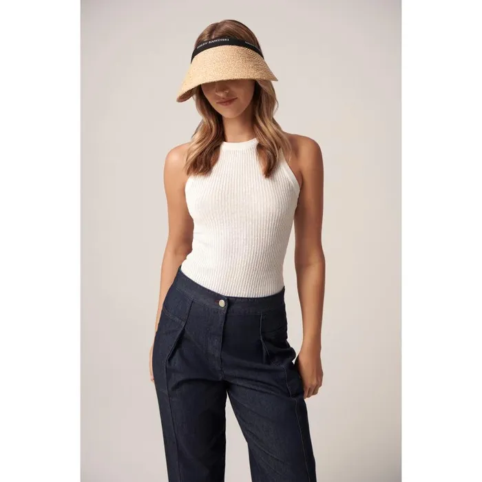 Visors Hats Helen Kaminski Bianca 12 Naturalblack Logo