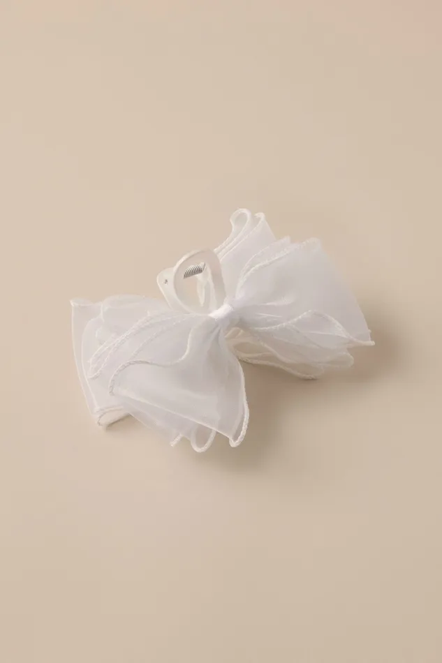 White Bow Claw Natural Women Lucky Brand Hair Accessories