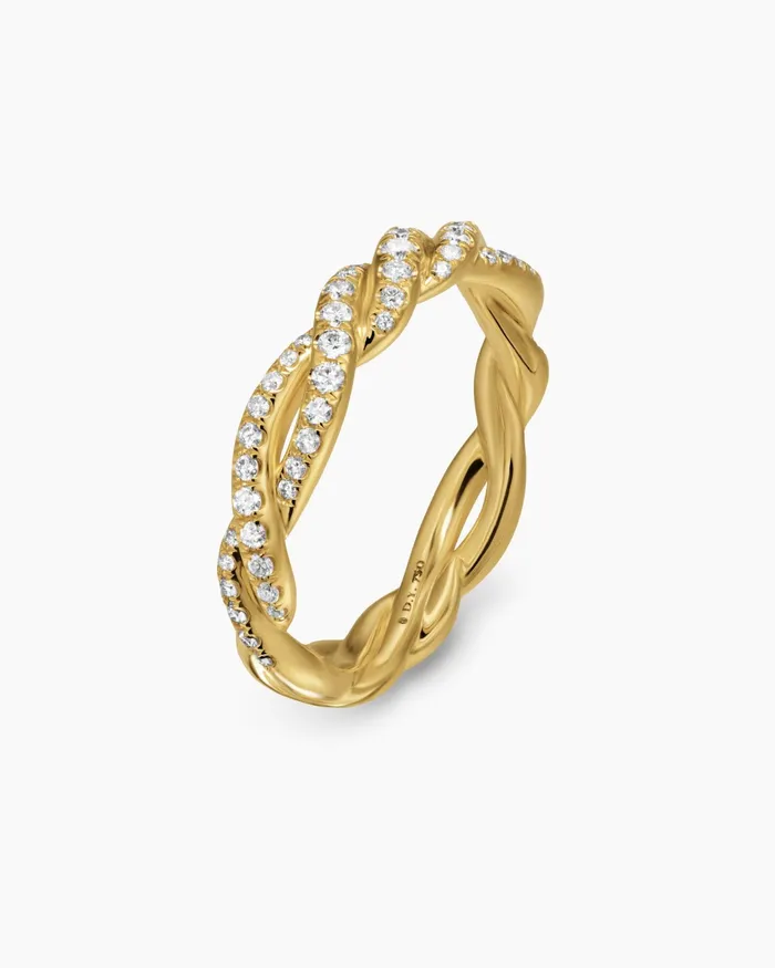 Wisteria Band Ring In 18K Yellow Gold With Diamonds 44mm Women David Yurman Band Wisteria Band Ring In 18K Yellow Gold With Diamonds 44mm Women David Yurman Band