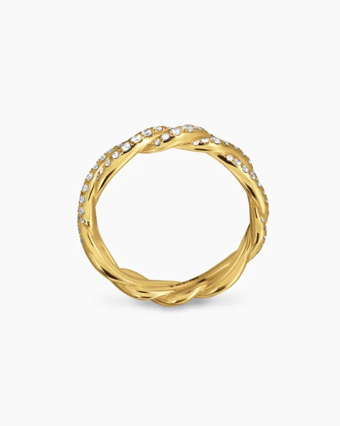 Wisteria Band Ring In 18K Yellow Gold With Diamonds 44mm Women David Yurman Band Wisteria Band Ring In 18K Yellow Gold With Diamonds 44mm Women David Yurman Band