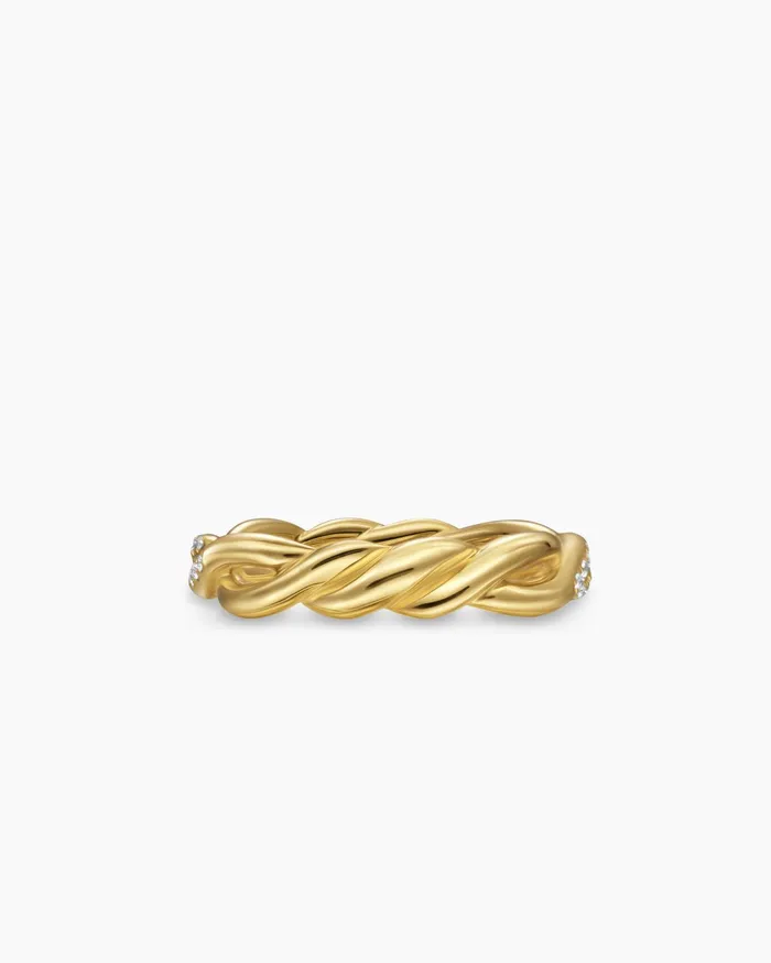 Wisteria Band Ring In 18K Yellow Gold With Diamonds 44mm Women David Yurman Band Wisteria Band Ring In 18K Yellow Gold With Diamonds 44mm Women David Yurman Band