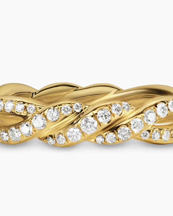 Wisteria Band Ring In 18K Yellow Gold With Diamonds 44mm Women David Yurman Band Wisteria Band Ring In 18K Yellow Gold With Diamonds 44mm Women David Yurman Band