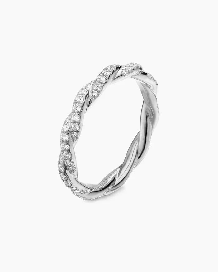 Wisteria Band Ring In Platinum With Diamonds 28mm Women David Yurman Band Wisteria Band Ring In Platinum With Diamonds 28mm Women David Yurman Band