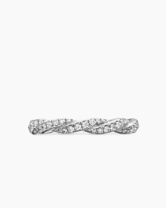 Wisteria Band Ring In Platinum With Diamonds 28mm Women David Yurman Band Wisteria Band Ring In Platinum With Diamonds 28mm Women David Yurman Band