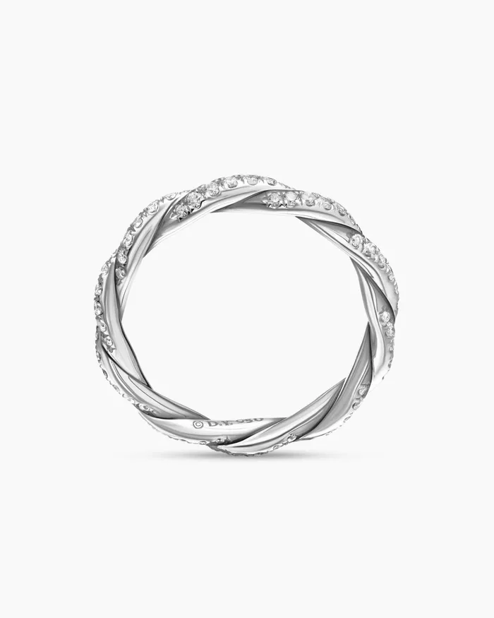 Wisteria Band Ring In Platinum With Diamonds 28mm Women David Yurman Band Wisteria Band Ring In Platinum With Diamonds 28mm Women David Yurman Band