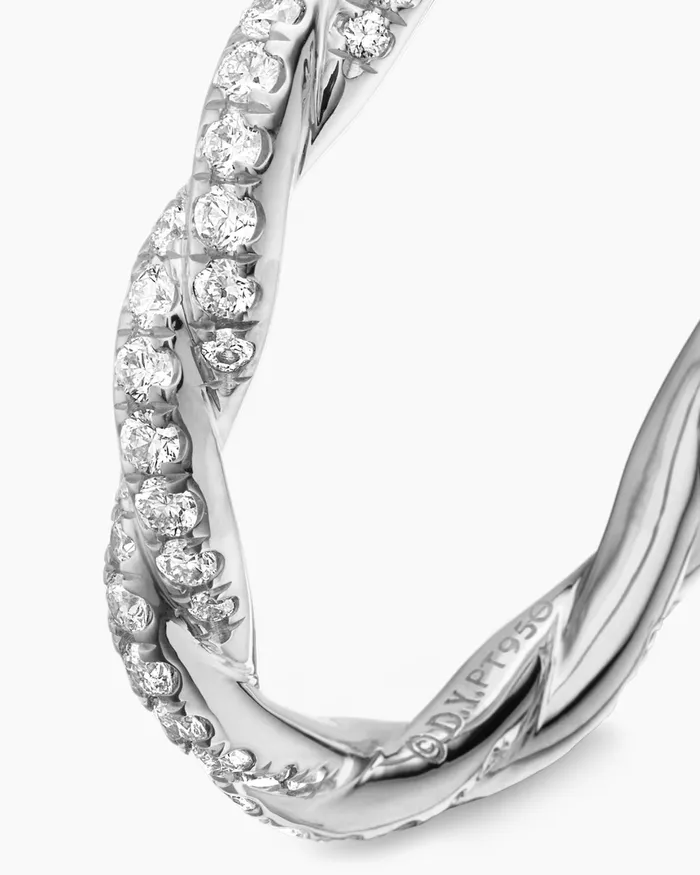 Wisteria Band Ring In Platinum With Diamonds 28mm Women David Yurman Band Wisteria Band Ring In Platinum With Diamonds 28mm Women David Yurman Band