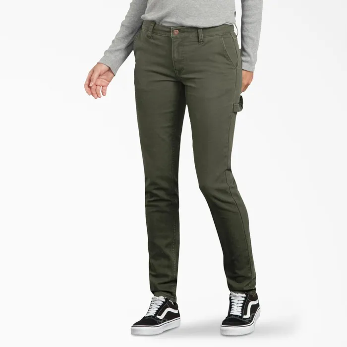 Women039s FLEX Slim Fit Duck Carpenter Pants Rinsed Moss Green Rinsed Moss Green rms Women Dickies Carpenter Women039s FLEX Slim Fit Duck Carpenter Pants Rinsed Moss Green Rinsed Moss Green rms Women Dickies Carpenter
