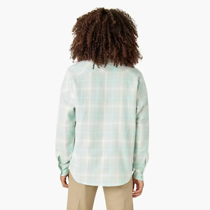 Women039s Long Sleeve Flannel Shirt Soft Gray Turquoise Plaid Soft Gray Turquoise Plaid qpt Women Dickies Button Up Women039s Long Sleeve Flannel Shirt Soft Gray Turquoise Plaid Soft Gray Turquoise Plaid qpt Women Dickies Button Up