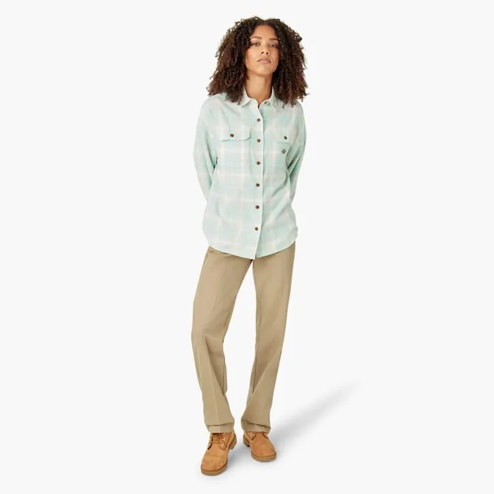 Women039s Long Sleeve Flannel Shirt Soft Gray Turquoise Plaid Soft Gray Turquoise Plaid qpt Women Dickies Button Up Women039s Long Sleeve Flannel Shirt Soft Gray Turquoise Plaid Soft Gray Turquoise Plaid qpt Women Dickies Button Up