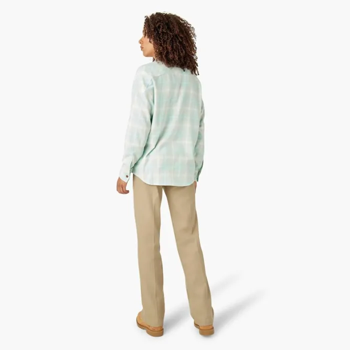 Women039s Long Sleeve Flannel Shirt Soft Gray Turquoise Plaid Soft Gray Turquoise Plaid qpt Women Dickies Button Up Women039s Long Sleeve Flannel Shirt Soft Gray Turquoise Plaid Soft Gray Turquoise Plaid qpt Women Dickies Button Up