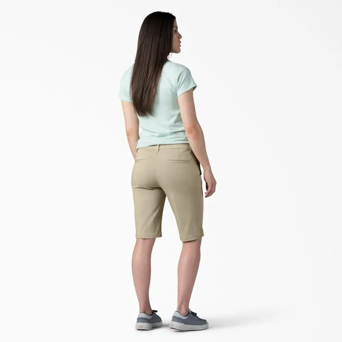 Women039s Perfect Shape Straight Fit Bermuda Shorts 11034 Rinsed Oxford Stone Rinsed Oxford Stone rdg2 Women Dickies Work Shorts