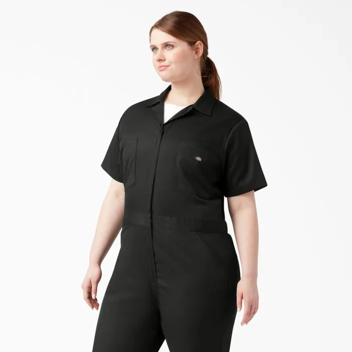 Women039s Plus FLEX Cooling TempiQ Short Sleeve Coveralls Black Black bk Women Dickies Painters Women039s Plus FLEX Cooling TempiQ Short Sleeve Coveralls Black Black bk Women Dickies Painters
