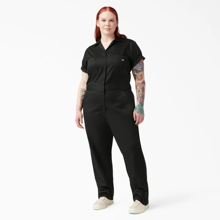 Women039s Plus FLEX Cooling TempiQ Short Sleeve Coveralls Black Black bk Women Dickies Painters Women039s Plus FLEX Cooling TempiQ Short Sleeve Coveralls Black Black bk Women Dickies Painters
