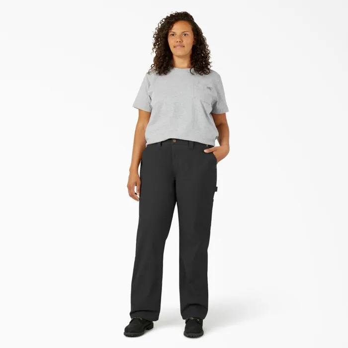 Women039s Plus FLEX Relaxed Straight Fit Duck Carpenter Pants Rinsed Black Rinsed Black rbk Women Dickies Carpenter Women039s Plus FLEX Relaxed Straight Fit Duck Carpenter Pants Rinsed Black Rinsed Black rbk Women Dickies Carpenter