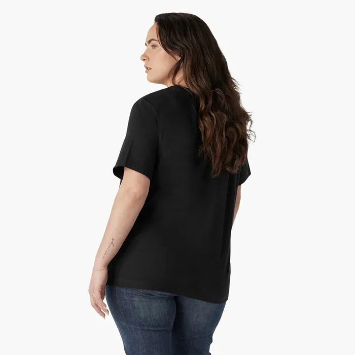 Women039s Plus Heavyweight Logo TShirt Black Black kbk Women Dickies Tops Women039s Plus Heavyweight Logo TShirt Black Black kbk Women Dickies Tops