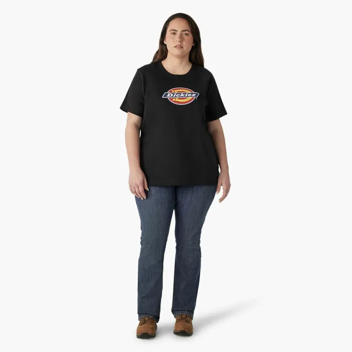 Women039s Plus Heavyweight Logo TShirt Black Black kbk Women Dickies Tops Women039s Plus Heavyweight Logo TShirt Black Black kbk Women Dickies Tops