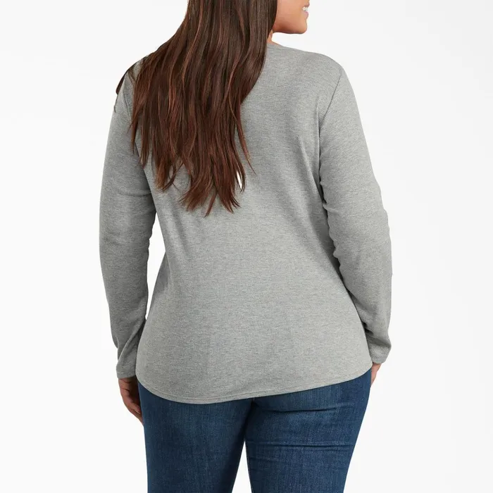 Women039s Plus Henley Long Sleeve Shirt Graphite Gray Graphite Gray gad Women Dickies Work Tops Women039s Plus Henley Long Sleeve Shirt Graphite Gray Graphite Gray gad Women Dickies Work Tops