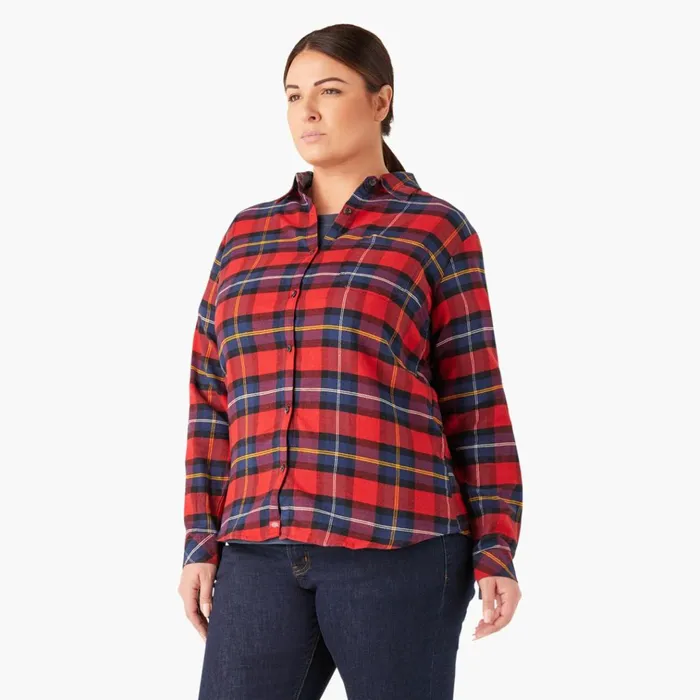 Women039s Plus Long Sleeve Plaid Flannel Shirt English Red Tartan English Red Tartan a1d Women Dickies Button Up Women039s Plus Long Sleeve Plaid Flannel Shirt English Red Tartan English Red Tartan a1d Women Dickies Button Up