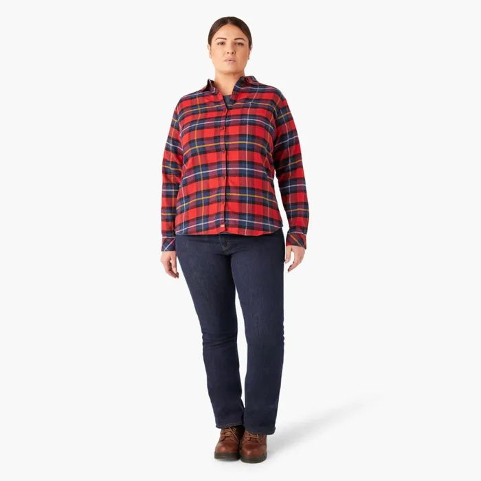 Women039s Plus Long Sleeve Plaid Flannel Shirt English Red Tartan English Red Tartan a1d Women Dickies Button Up Women039s Plus Long Sleeve Plaid Flannel Shirt English Red Tartan English Red Tartan a1d Women Dickies Button Up