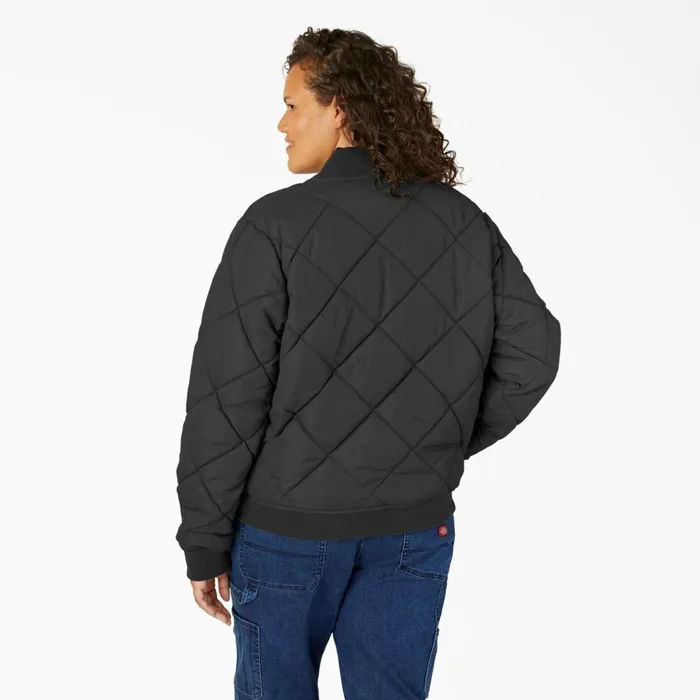 Women039s Plus Quilted Bomber Jacket Black Black bk Women Dickies Outerwear Women039s Plus Quilted Bomber Jacket Black Black bk Women Dickies Outerwear