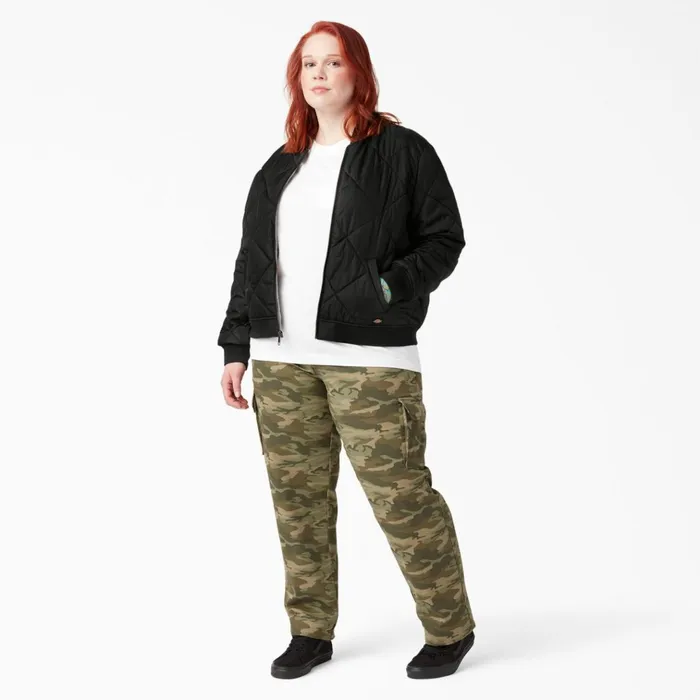 Women039s Plus Quilted Bomber Jacket Black Black bk Women Dickies Outerwear Women039s Plus Quilted Bomber Jacket Black Black bk Women Dickies Outerwear
