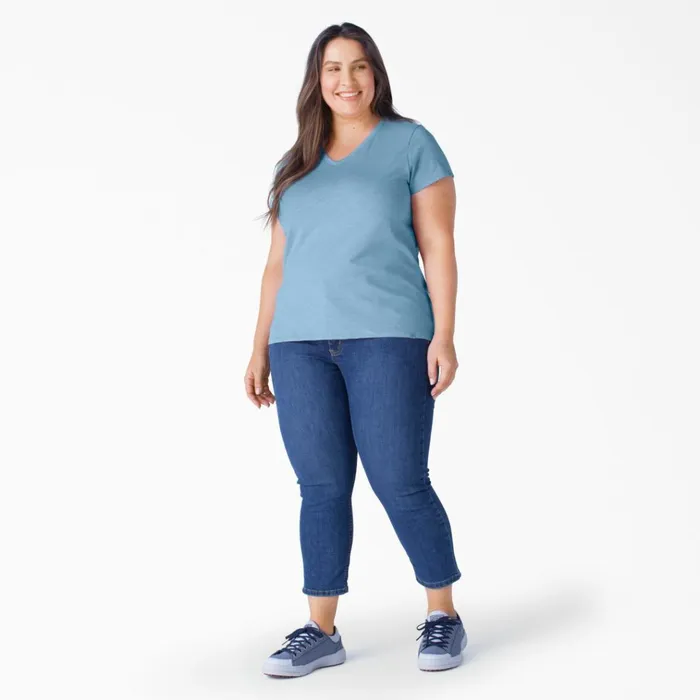 Women039s Plus Short Sleeve VNeck TShirt Dusty Blue Dusty Blue dl Women Dickies Tops Women039s Plus Short Sleeve VNeck TShirt Dusty Blue Dusty Blue dl Women Dickies Tops