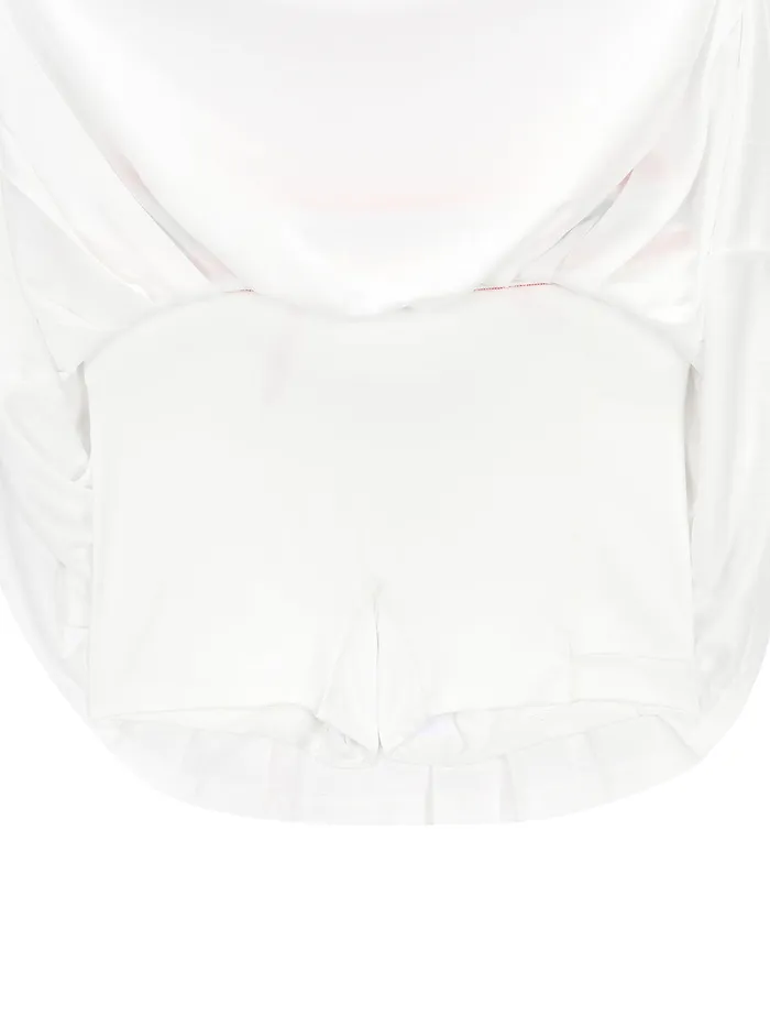 Women Athleisure Sergio Tacchini Flag Waistband Pleated Skirt Off White