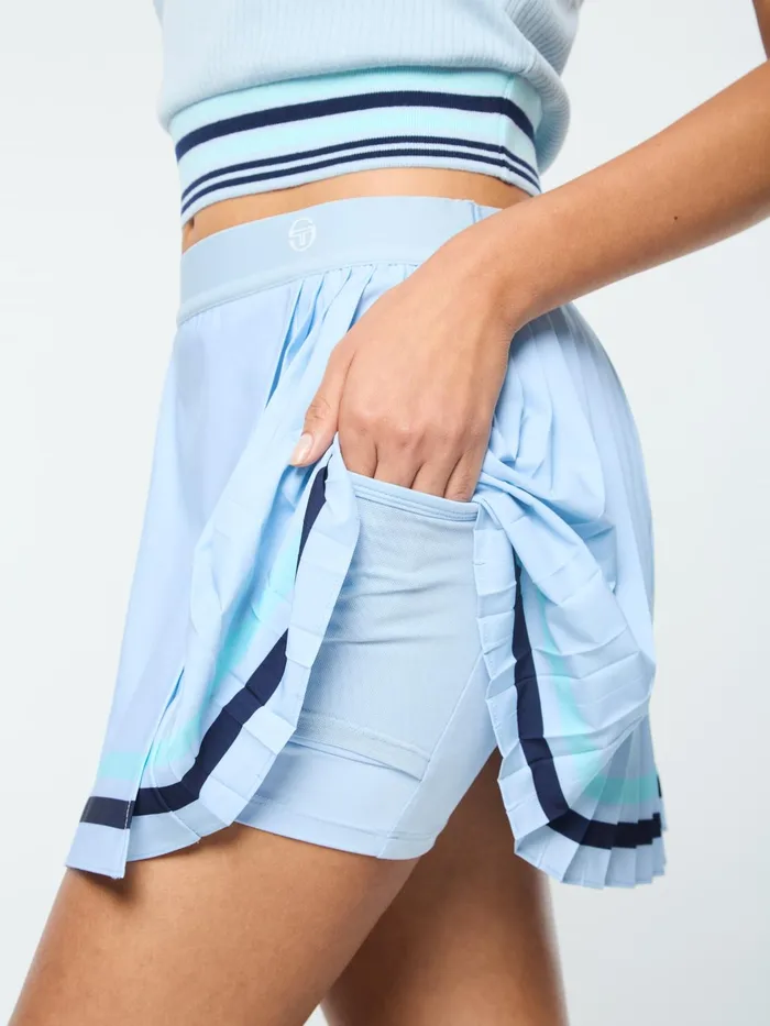 Women Athleisure Sergio Tacchini Noale Tennis Wrap Skirt Celestial Blue