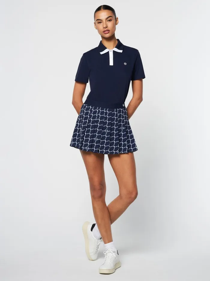 Women Athleisure Sergio Tacchini Orazio Printed Skort Maritime Blue
