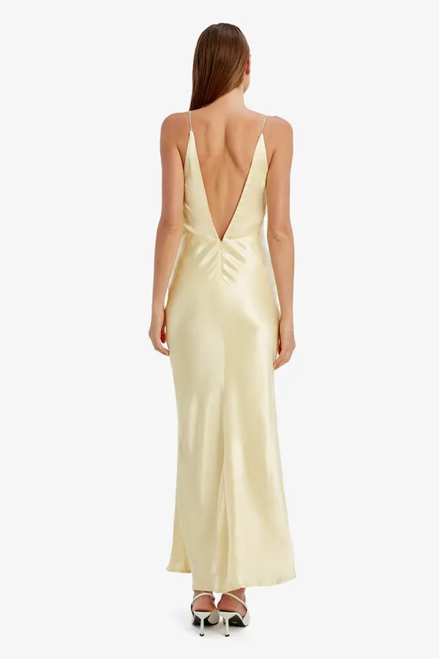 Women Bardot Day To Night Dresses Capri Diamonte Slip Dress In Canary Yellow Women Bardot Day To Night Dresses Capri Diamonte Slip Dress In Canary Yellow
