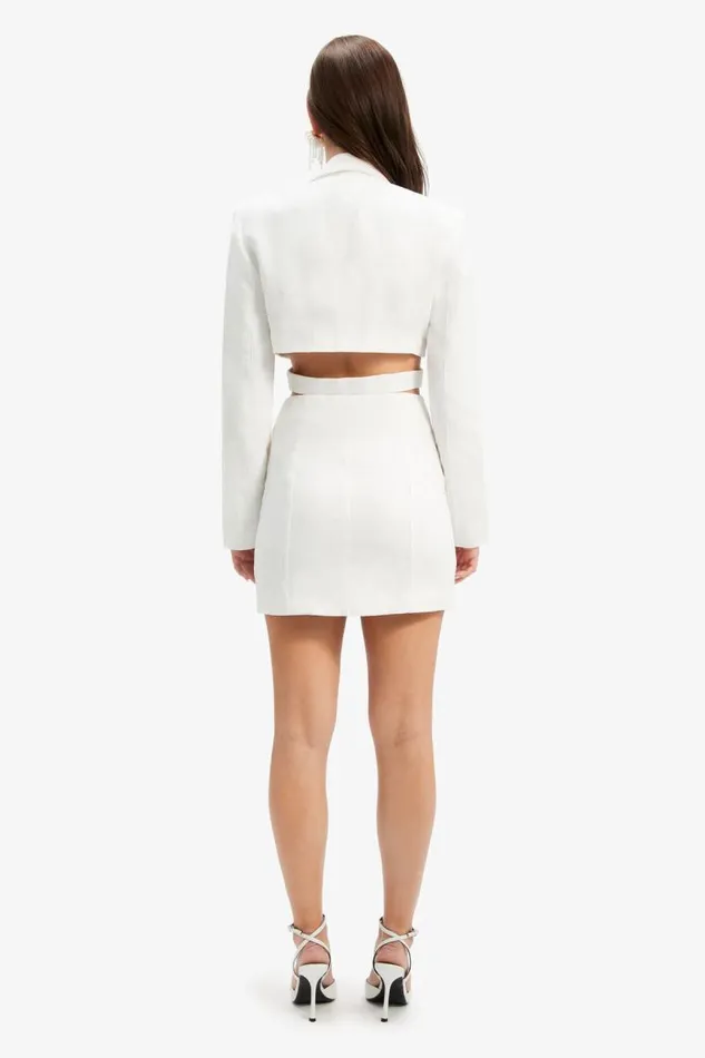 Women Bardot Day To Night Dresses Tribeca Linen Blazer Dress In Ivory Women Bardot Day To Night Dresses Tribeca Linen Blazer Dress In Ivory