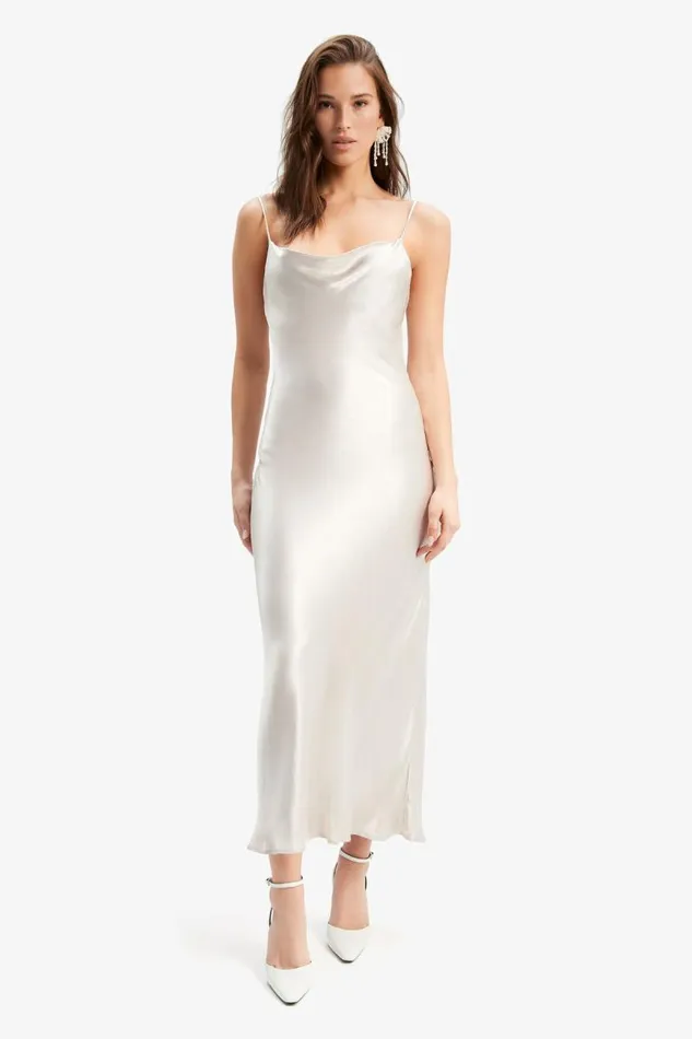 Women Bardot Day To Night Dresses Trina Slip Dress In Oyster Women Bardot Day To Night Dresses Trina Slip Dress In Oyster