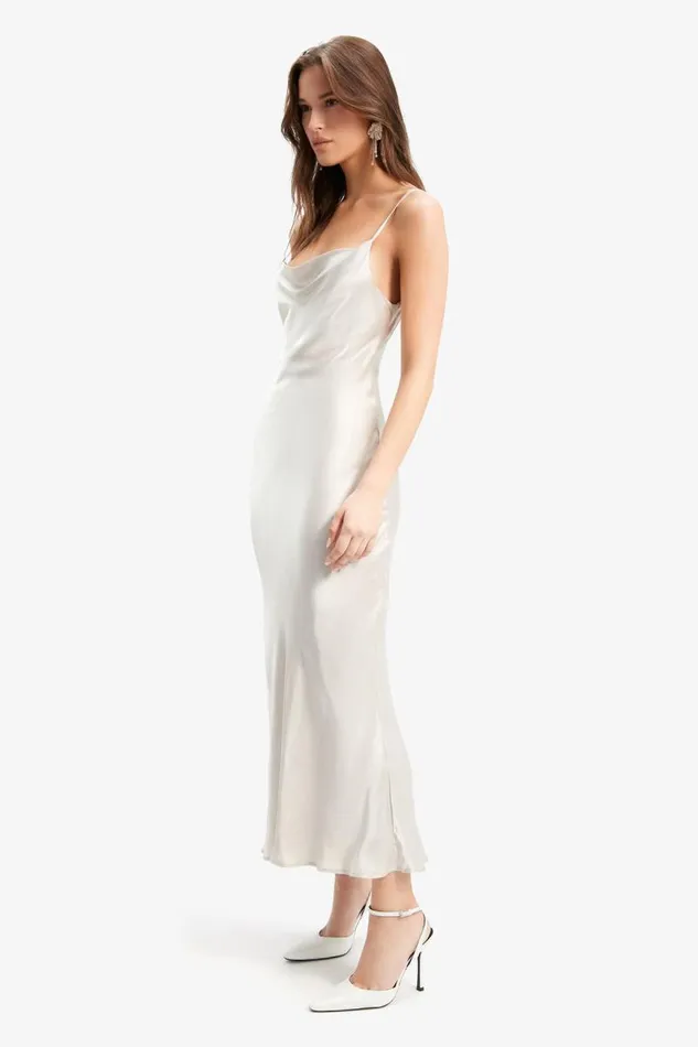 Women Bardot Day To Night Dresses Trina Slip Dress In Oyster Women Bardot Day To Night Dresses Trina Slip Dress In Oyster