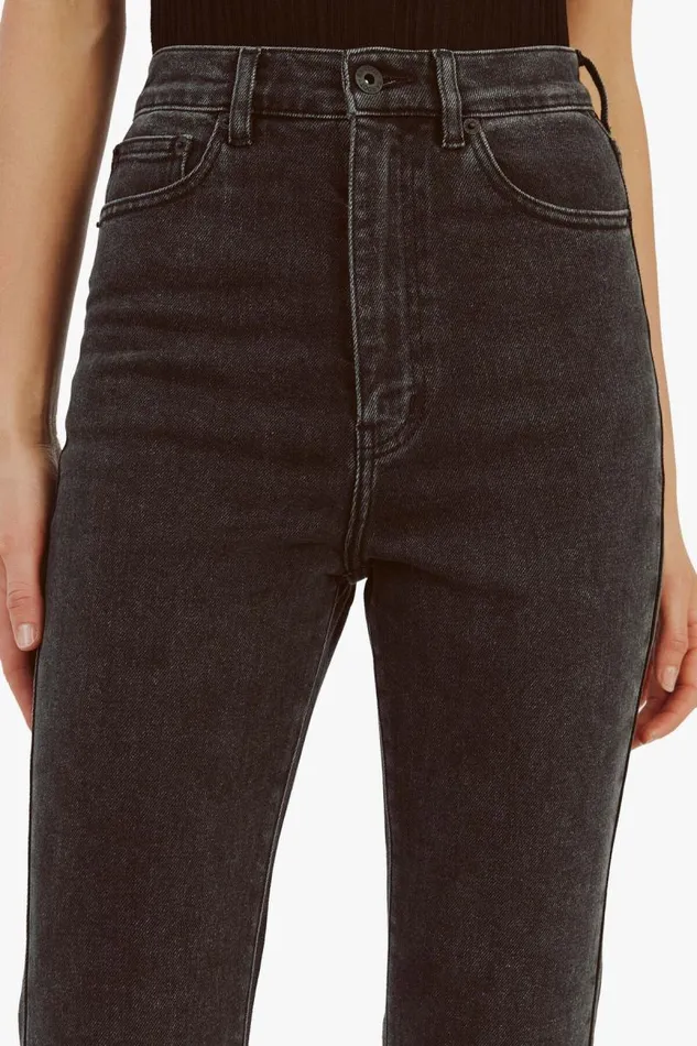 Women Bardot Flare Jean Heidi Flared Cropped Leg In Washed Black Women Bardot Flare Jean Heidi Flared Cropped Leg In Washed Black