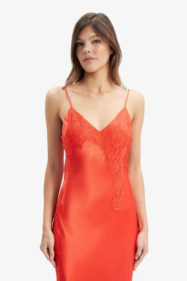 Women Bardot Occasion Dresses Avoco Lace Detail Midi Dress In Fire Red Women Bardot Occasion Dresses Avoco Lace Detail Midi Dress In Fire Red