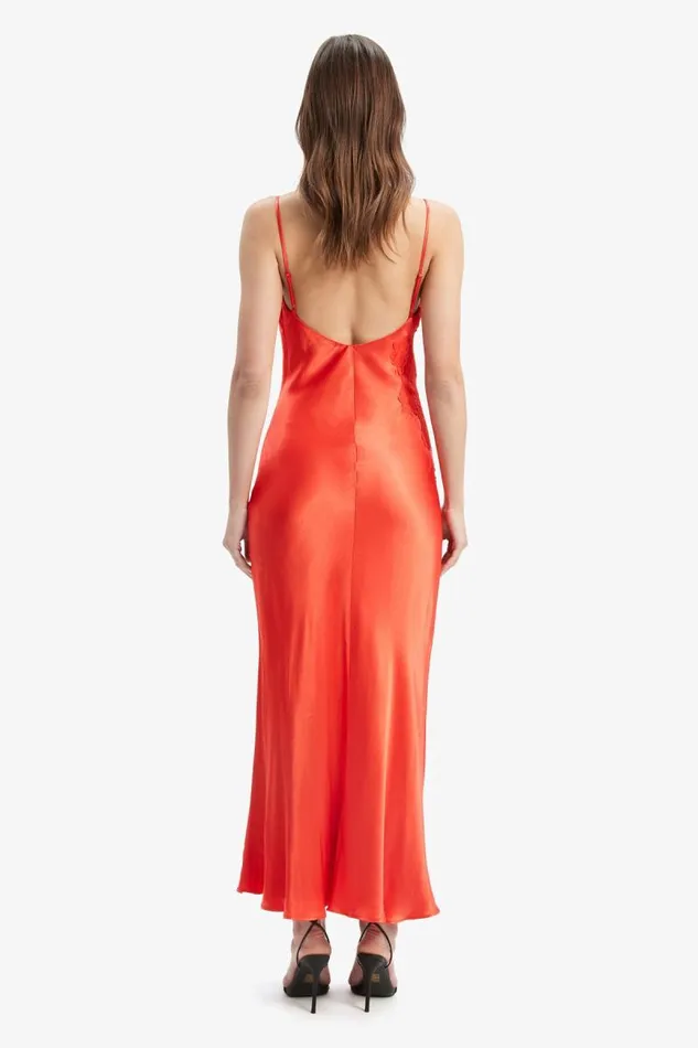 Women Bardot Occasion Dresses Avoco Lace Detail Midi Dress In Fire Red Women Bardot Occasion Dresses Avoco Lace Detail Midi Dress In Fire Red
